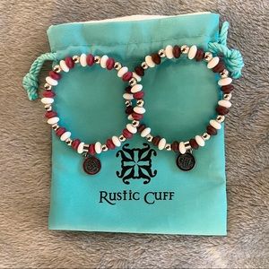 NWT Rustic Cuff Maroon & Crimson Bead Bracelets